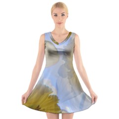 Triple Vision V-neck Sleeveless Dress