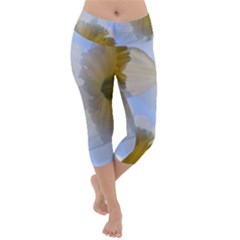 Triple Vision Lightweight Velour Capri Yoga Leggings by thedaffodilstore