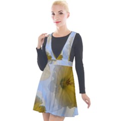 Triple Vision Plunge Pinafore Velour Dress by thedaffodilstore