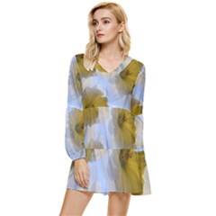 Triple Vision Tiered Long Sleeve Mini Dress