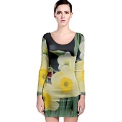 Daffodils In Bloom Long Sleeve Bodycon Dress