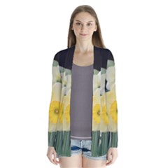 Daffodils In Bloom Drape Collar Cardigan