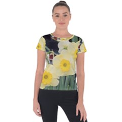 Daffodils In Bloom Short Sleeve Sports Top  by thedaffodilstore