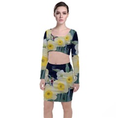 Daffodils In Bloom Long Sleeve Crop Top & Bodycon Skirt Set by thedaffodilstore