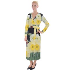 Daffodils In Bloom Velvet Maxi Wrap Dress by thedaffodilstore