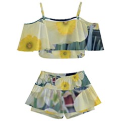 Daffodils In Bloom Kids  Off Shoulder Skirt Bikini