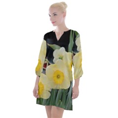 Daffodils In Bloom Open Neck Shift Dress by thedaffodilstore