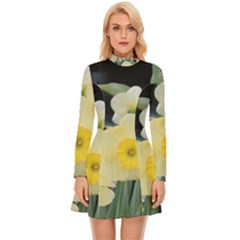 Daffodils In Bloom Long Sleeve Velour Longline Dress by thedaffodilstore