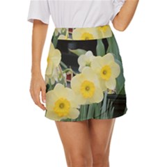 Daffodils In Bloom Mini Front Wrap Skirt