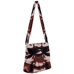 Creepy Head Portrait Artwork Zipper Messenger Bag by dflcprintsclothing