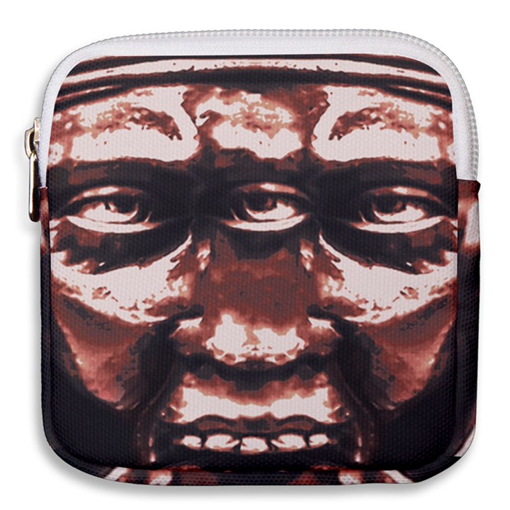 Creepy Head Portrait Artwork Mini Square Pouch