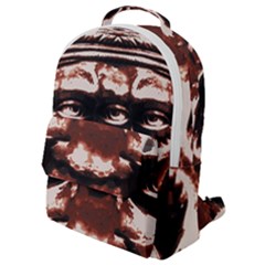 Creepy Head Portrait Artwork Flap Pocket Backpack (small) by dflcprintsclothing