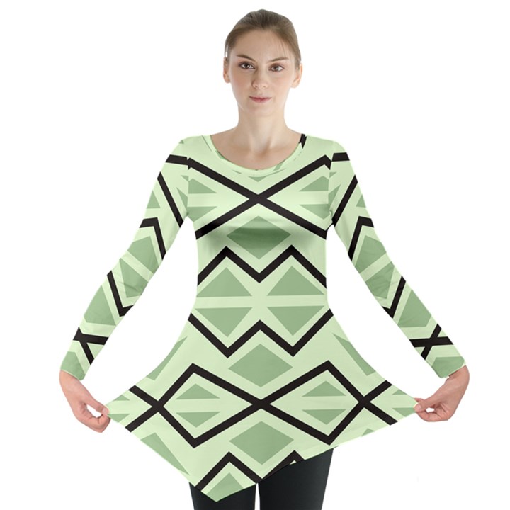 Abstract pattern geometric backgrounds Long Sleeve Tunic 