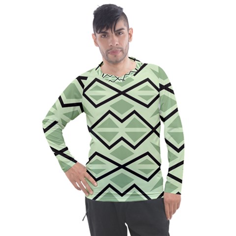 Abstract Pattern Geometric Backgrounds Men s Pique Long Sleeve Tee by Eskimos