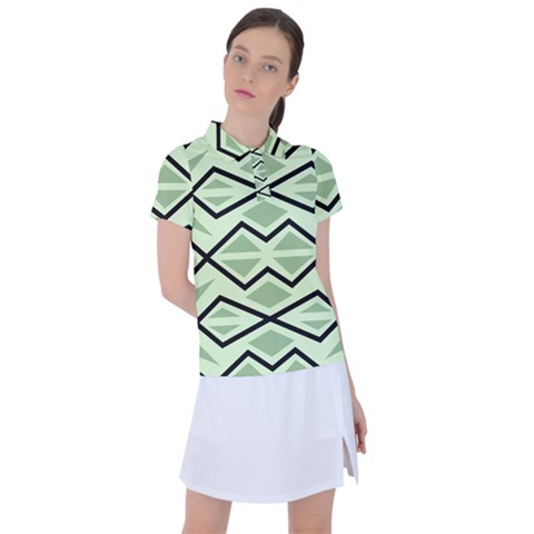 Abstract Pattern Geometric Backgrounds Women s Polo Tee by Eskimos