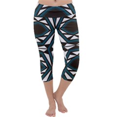 Abstract Pattern Geometric Backgrounds Capri Yoga Leggings by Eskimos