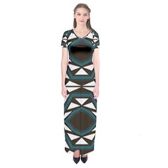 Abstract Pattern Geometric Backgrounds Short Sleeve Maxi Dress by Eskimos