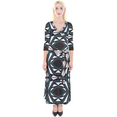 Abstract Pattern Geometric Backgrounds Quarter Sleeve Wrap Maxi Dress by Eskimos