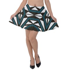 Abstract Pattern Geometric Backgrounds Velvet Skater Skirt by Eskimos