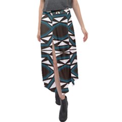 Abstract Pattern Geometric Backgrounds Velour Split Maxi Skirt by Eskimos