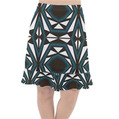 Abstract Pattern Geometric Backgrounds Fishtail Chiffon Skirt by Eskimos