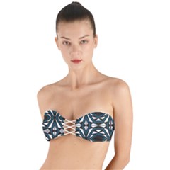 Abstract Pattern Geometric Backgrounds Twist Bandeau Bikini Top