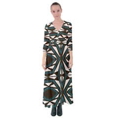 Abstract Pattern Geometric Backgrounds Button Up Maxi Dress by Eskimos