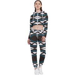 Abstract Pattern Geometric Backgrounds Cropped Zip Up Lounge Set by Eskimos