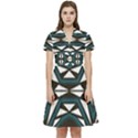 Abstract pattern geometric backgrounds Short Sleeve Waist Detail Dress View1