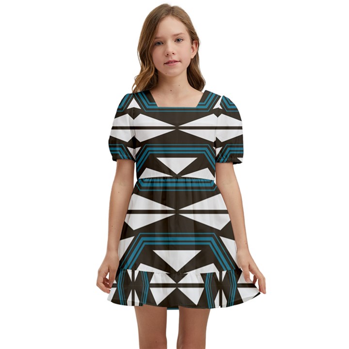 Abstract pattern geometric backgrounds Kids  Short Sleeve Dolly Dress