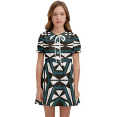 Abstract Pattern Geometric Backgrounds Kids  Sweet Collar Dress