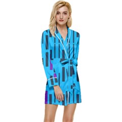 Abstract Pattern Geometric Backgrounds Long Sleeve Satin Robe by Eskimos