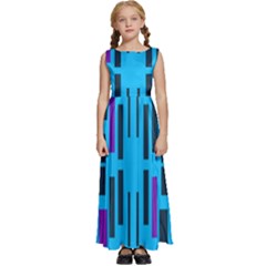 Abstract Pattern Geometric Backgrounds Kids  Satin Sleeveless Maxi Dress