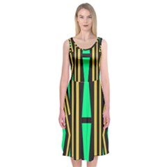 Abstract Pattern Geometric Backgrounds Midi Sleeveless Dress by Eskimos