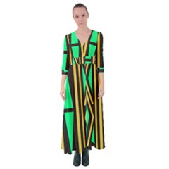 Abstract Pattern Geometric Backgrounds Button Up Maxi Dress by Eskimos