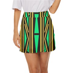 Abstract Pattern Geometric Backgrounds Mini Front Wrap Skirt