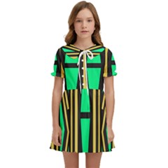 Abstract Pattern Geometric Backgrounds Kids  Sweet Collar Dress