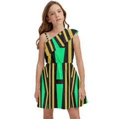 Abstract Pattern Geometric Backgrounds Kids  One Shoulder Party Dress