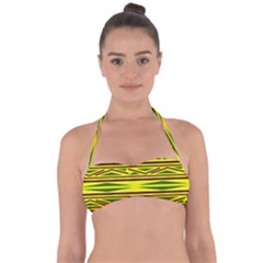 Abstract Pattern Geometric Backgrounds Halter Bandeau Bikini Top by Eskimos