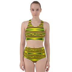 Abstract Pattern Geometric Backgrounds Racer Back Bikini Set by Eskimos