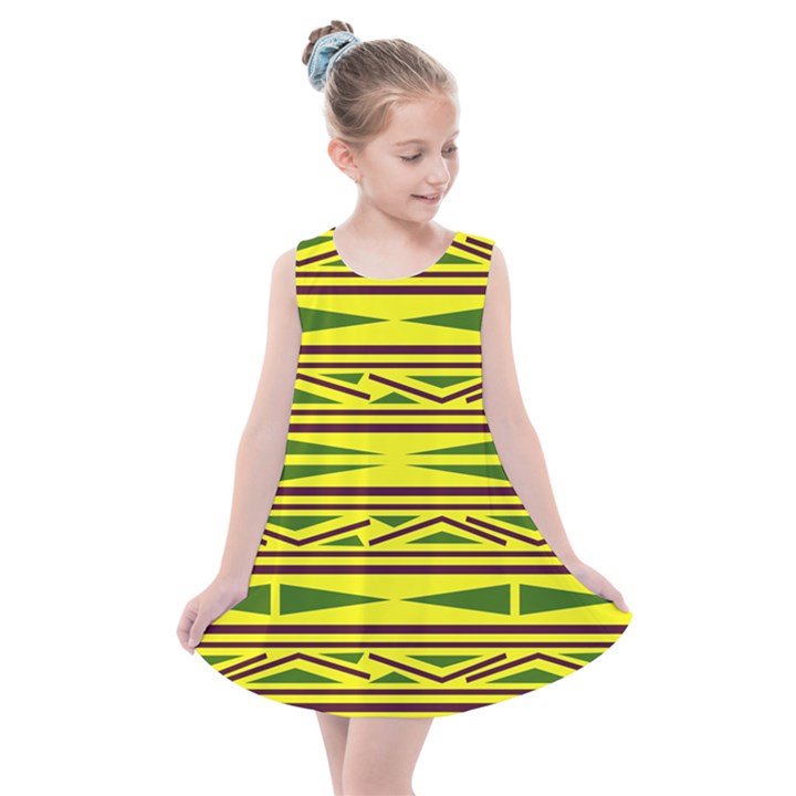 Abstract pattern geometric backgrounds Kids  Summer Dress