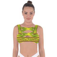 Abstract Pattern Geometric Backgrounds Bandaged Up Bikini Top by Eskimos