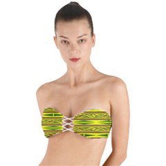 Abstract Pattern Geometric Backgrounds Twist Bandeau Bikini Top by Eskimos