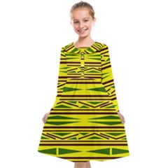 Abstract Pattern Geometric Backgrounds Kids  Midi Sailor Dress by Eskimos