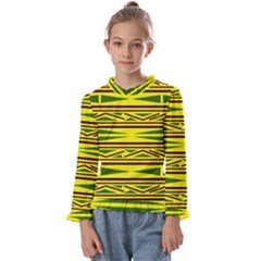 Abstract Pattern Geometric Backgrounds Kids  Frill Detail Tee