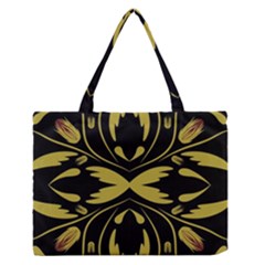 Folk Flowers Print Floral Pattern Ethnic Art Zipper Medium Tote Bag by Eskimos