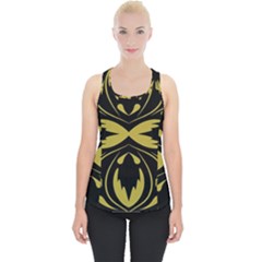 Folk Flowers Print Floral Pattern Ethnic Art Piece Up Tank Top by Eskimos