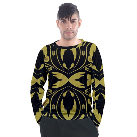 Folk Flowers Print Floral Pattern Ethnic Art Men s Long Sleeve Raglan Tee by Eskimos