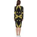 Folk flowers print Floral pattern Ethnic art Long Sleeve V-Neck Bodycon Dress  View4