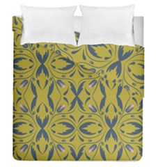 Folk Flowers Print Floral Pattern Ethnic Art Duvet Cover Double Side (queen Size) by Eskimos